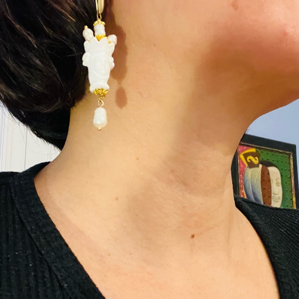 “Testa del Moro” (The Moor’s Head) earrings. Handmade in Italy. - Picture 3 of 4
